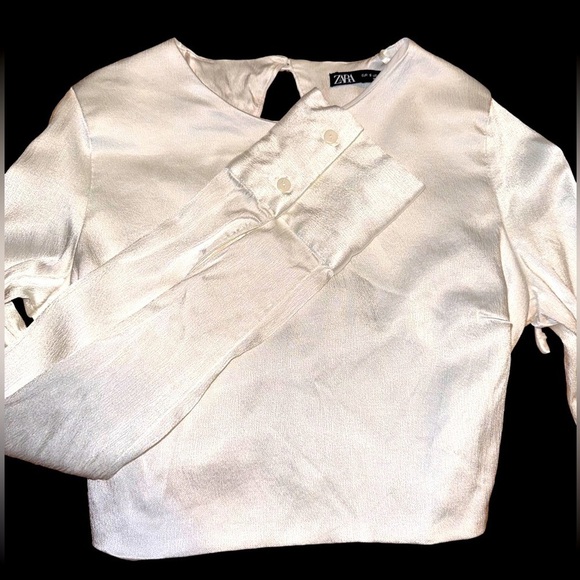 ZARA OFF WHITE CORSET BACK BLOUSE - Picture 3 of 6